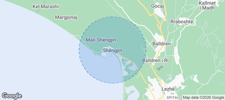 Shëngjin Airbnb map